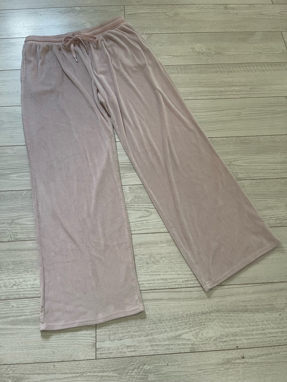 Juicy Couture Lounge Sleep Pants Pink Velour Rhinestone Logo Size XL
